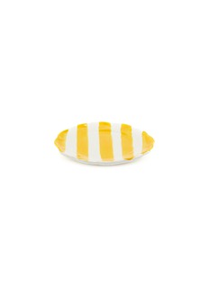 ARCUCCI DOLCE VITA NASTRO 陶瓷面包盘 — 黄色和白色