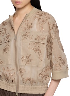 BRUNELLO-CUCINELLI 花卉刺绣棒球外套