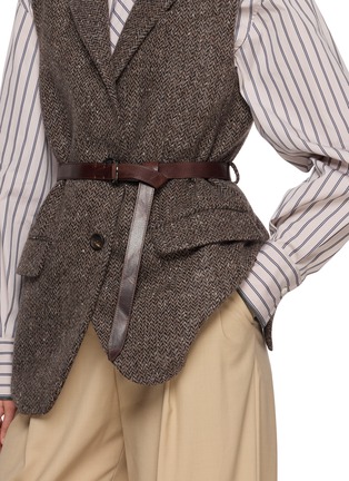  - BRUNELLO CUCINELLI - 人字纹腰带饰翻领西装马甲