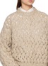  - BRUNELLO CUCINELLI - 镂空波纹马海毛亮钻针织衫