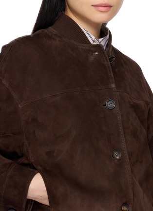  - BRUNELLO CUCINELLI - 立领单排扣绒面皮短夹克