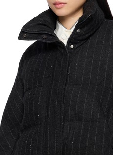 BRUNELLO-CUCINELLI 亮片条纹抽绳棉服