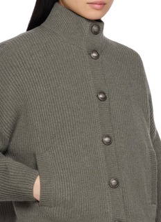 BRUNELLO-CUCINELLI 立领罗纹羊绒开衫